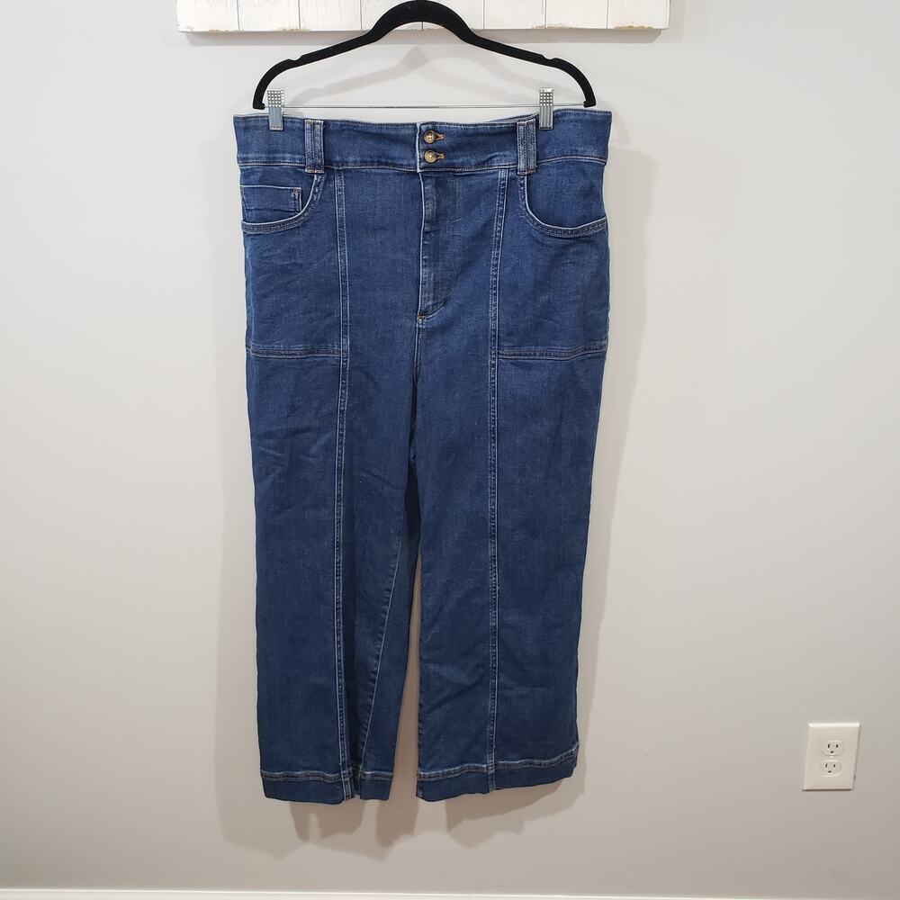 Pilcro Skipper High Rise Wide Leg Crop Jeans Anthropologie Size 34